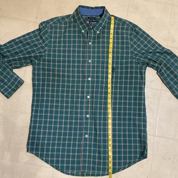 CHAPS🎄 Ralph Lauren L/S Button Down Green/Red/Blue Check🎄perfect for Holidays! - Picture 10 of 13